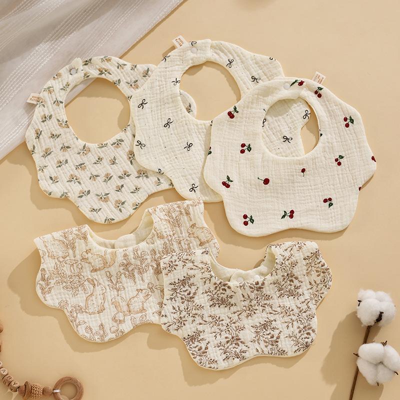 Baby Products Dropshipping - ✰ ✪ 1PC ベビービブ綿新生児ビブ授乳よだれバンダナ唾液タオル幼児フリル花柄ビブベビーアクセサリー