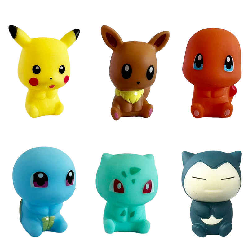 Baby Products 2 Years - 6 個ポケモンお風呂おもちゃピカチュウフシギダネヒトカゲゼニガメイーブイカビゴンきしむゴム人形ベビーシャワープレイフィギュアキッズギフト