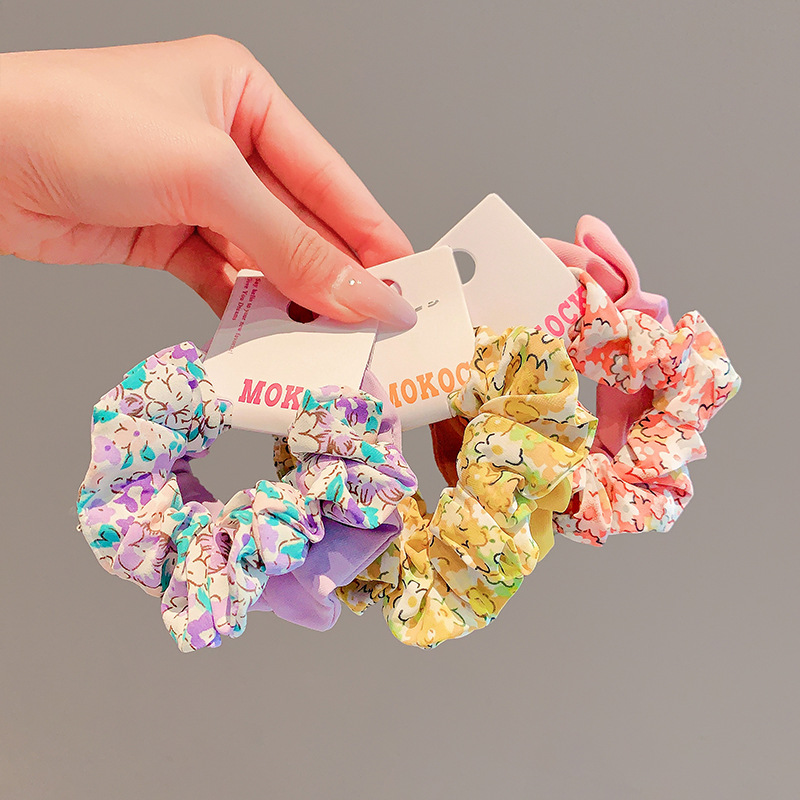 Baby Products Gift - 新しい2個セット 花柄ヘアゴム 女の子 女性用 高弾性 無痛