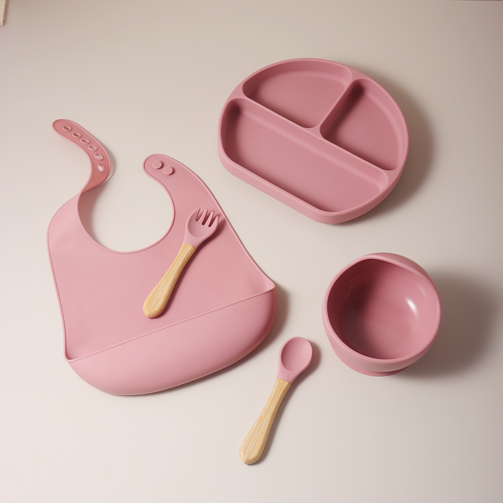 5点セット ベビー主導離乳食セット、シリコン吸盤付きプレート - Baby Led Weaning Set のレビューと価格