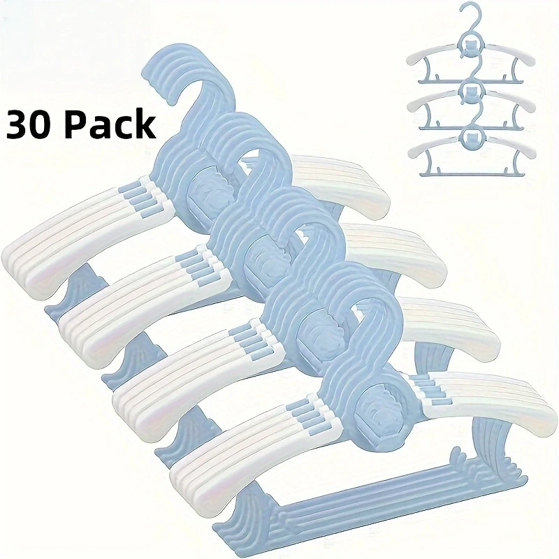 30 パック PP プラスチックベビー服ハンガー格納式アンチ - Baby Products Pack のレビューと価格