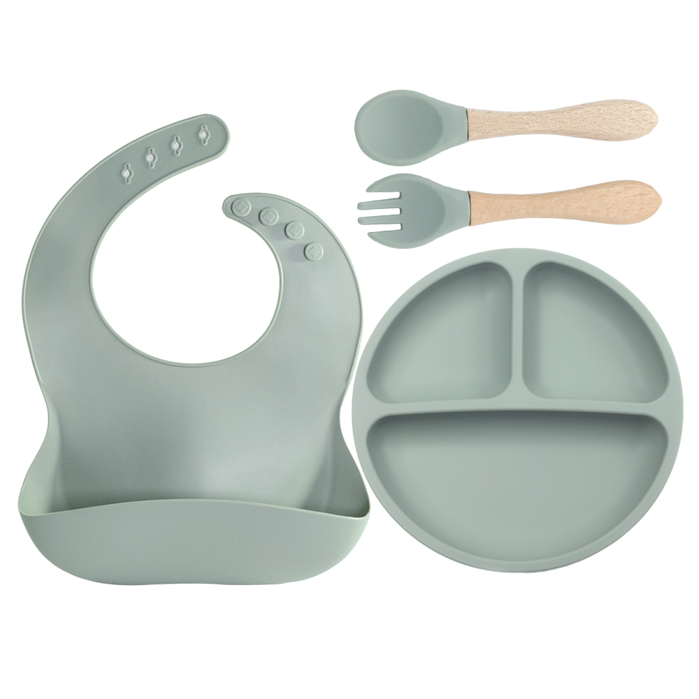 4個入りシリコン製ベビー食器セット、ベビー主導離乳食用品、食 - Baby Led Weaning Set のレビューと価格